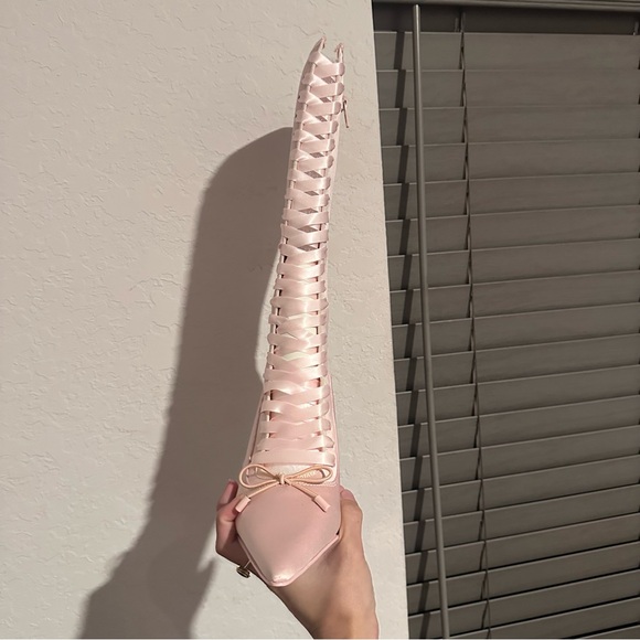 scandalous seduction heeled boots in pink by sugar thrillz (dolls kill) - Picture 6 of 10